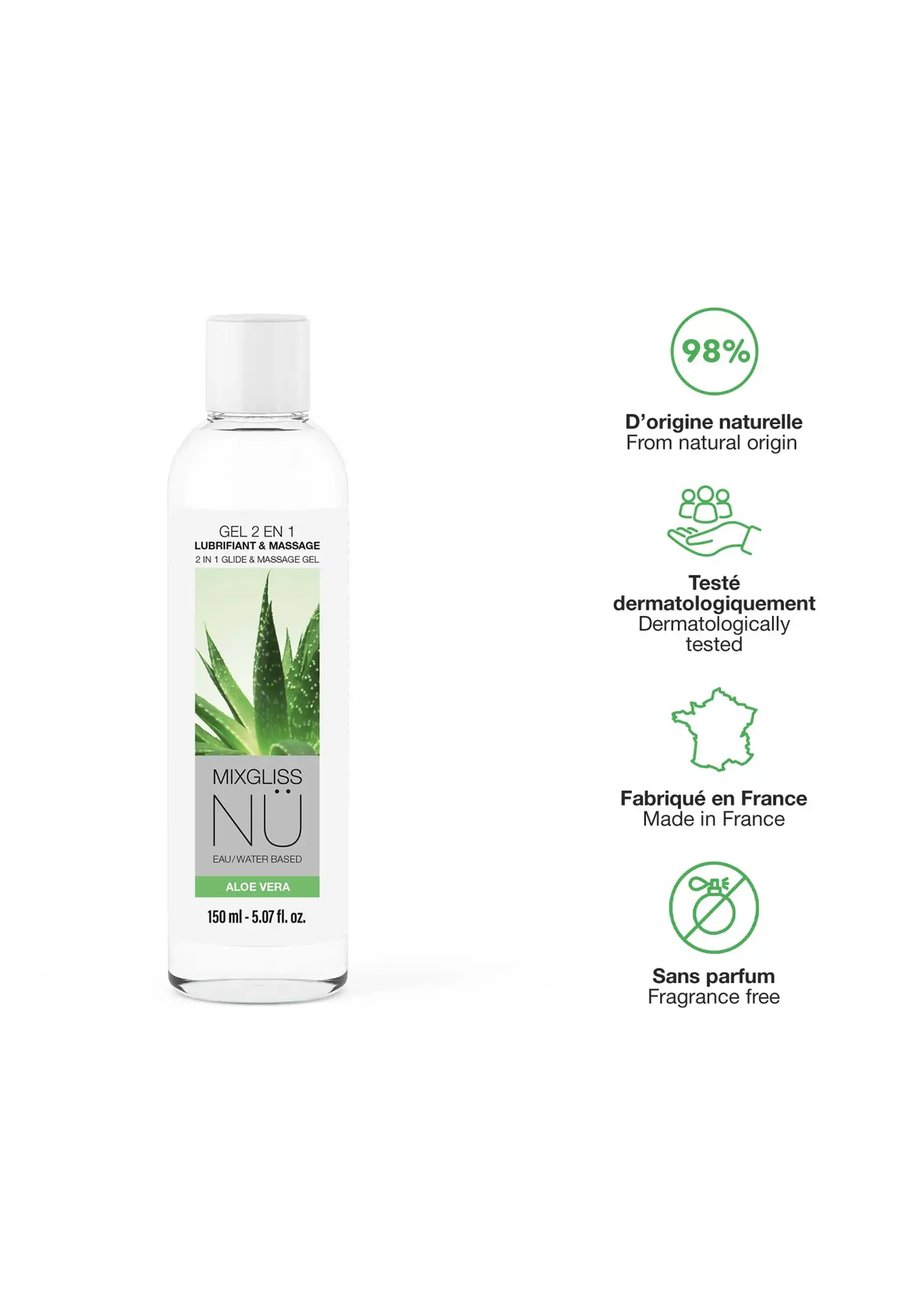 Mixgliss Nü Aloe vera - Gel 2 en 1 Lubrifiant & Massage - Image 10